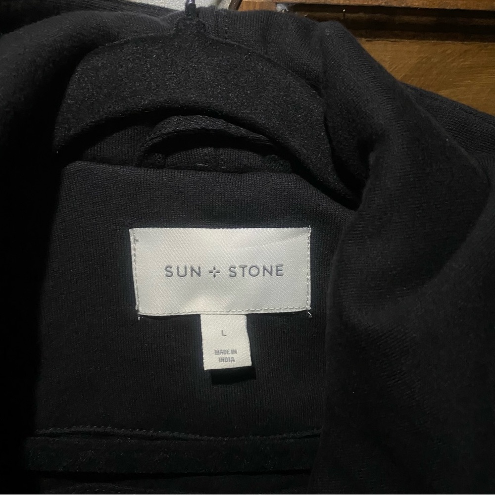 Sun + Stone Midnight Black Hooded Jacket - Picture 2 of 7